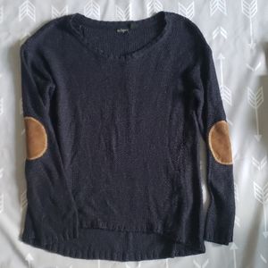 Knit sweater with elbow patch